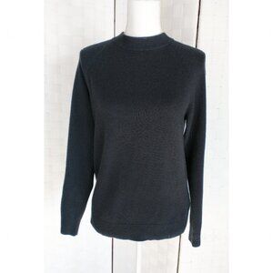Designers Originals Sweater Medium Black Mock Neck Vintage Minimalist Lagenlook